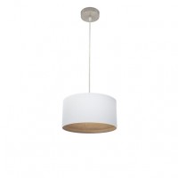 Distribuidor - Lâmpadas Diversas | Colgantes Moderno | COLGANTE TATIANA 1XE27 NIQUEL/BLANCO-MAD.CLARA REGX30X30 CM Ref: 189193085